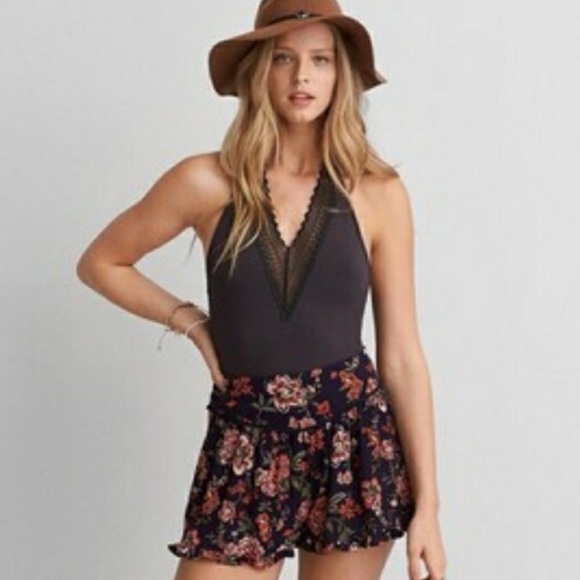 American Eagle Outfitters Tops - AEO Lace Halter Bodysuit